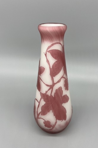 Antiguo jarrón de vidrio para cameo francés Art Nouveau LA ROCHERE 6" de alto - Imagen 2 de 6