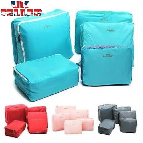 5pcs Packing Cubes Set Travel Luggage Organiser Bags Suitcase Storage UK Stock