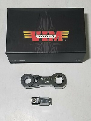 VIM Tools 3/8'' & 10mm Hex dr 3'' Long Dual Drive Micro 60 Tooth Ratchet #DD3