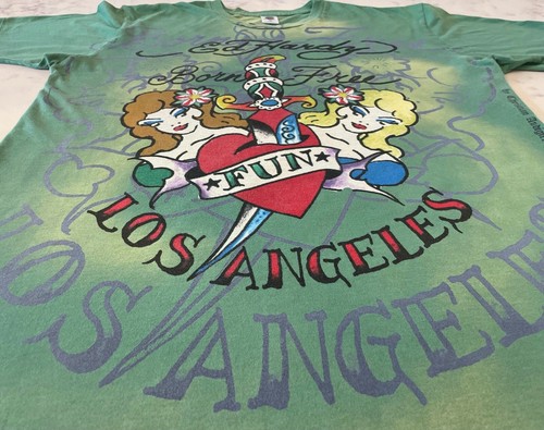 Vintage Ed Hardy T-Shirt, Born Free Los Angeles Fun, Pin Up Girls, Medium - Picture 9 of 14
