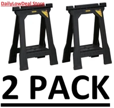 32 in. Folding Sawhorse Durable Plastic Stand Holder Tool (2-PACK)