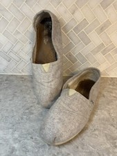 TOMS Womens Alpargata Felt Faux Fur Lined Slip on Shoe Natural Slipper Flats 9.5