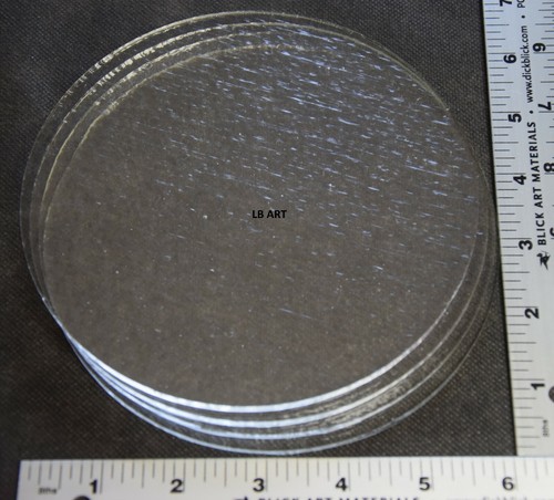 4 - 6" CIRCLES OF CLEAR BULLSEYE 3mm THICK GLASS 90 COE TESTED COMPATIBLE - Picture 4 of 4