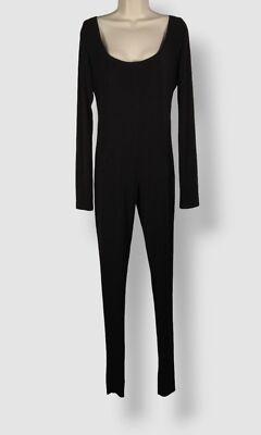 $195 Norma Kamali Women's Black Long Sleeve Jumpsuit Size Medium