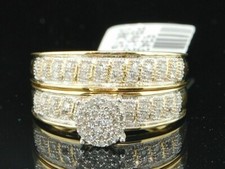 2CT Round Cut Lab Created Diamond Halo Bridal Set Ring 14K Yellow Gold Plated