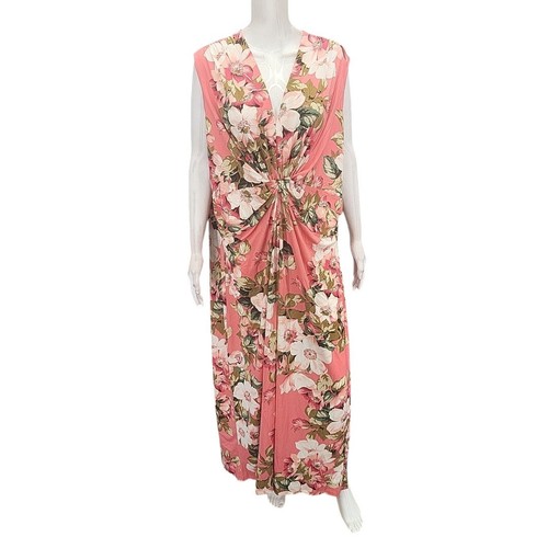 IMAN Global Chic Womens Luxury Elegant Floral Print Maxi Dress 3X Plus Size