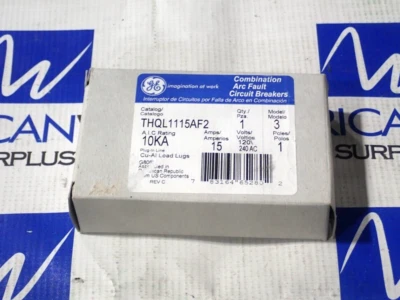 New GE THQL1115AF2 Single Pole 15 Amp 120/240 Volt Combo Arc Fault Breaker