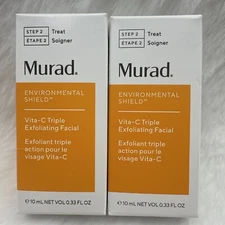 2 Pc - Murad Environmental Shield Vita-C Triple Exfoliating Facial 0.33 fl.oz Ea