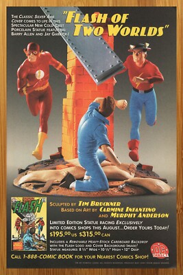 2000 DC Direct Flash Of Two Worlds Statue Vintage Print Ad/Poster Authentic Art