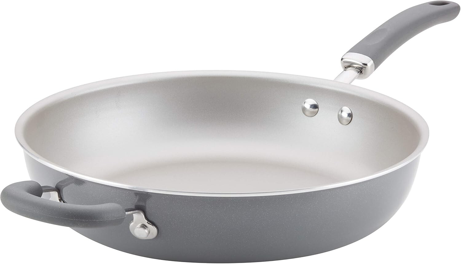 Rachael Ray Deep Frying Pan 12.5" Nonstick Silicone Handle A