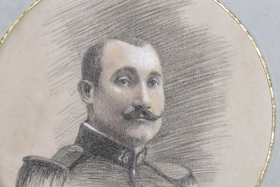 Dessin signé 1916 portrait d"un officier MILITAIRE première guerre mondiale - Photo 2/4