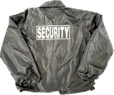 NEW - Mens Printed SECURITY Snap Front Windbreaker Water Proof Coaches Jacket XL