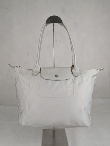 Longchamp Le Pliage Gray Nylon Large Tote Bag Lightweight Made in Romania.