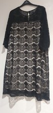 BEAUTIFUL EVANS BLACK NUDE FULL LACE TUNIC DRESS PLUS SIZE 20 
