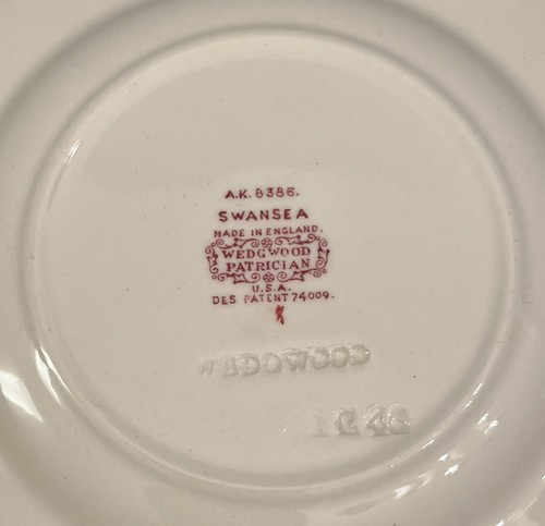 (4) Vintage Swansea Wedgwood Bread Plates Patrician Florals England 1940s (a) - Picture 5 of 6