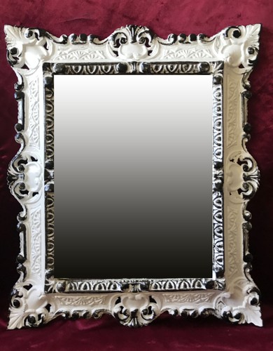 WEIß / SILBER 345 WANDSPIEGEL REPRO 45x38CM ANTIK BAROCK REPLIKATE RECHTECKIG 12 - Picture 147 of 148