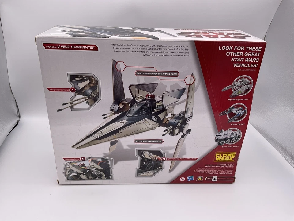 Star Wars Clone Wars Imperial V-Wing Starfighter Toys R Us Exclusivo 2009 sellado Foto 3 de 4