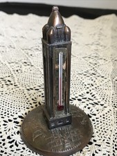 Vintage ALOHA TOWER Hawaiian State Brass Souvenir Thermometer