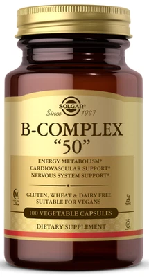 Vitamin B-50 Komplex 100 Gemüsekapseln Solgar - Bild 1 von 2