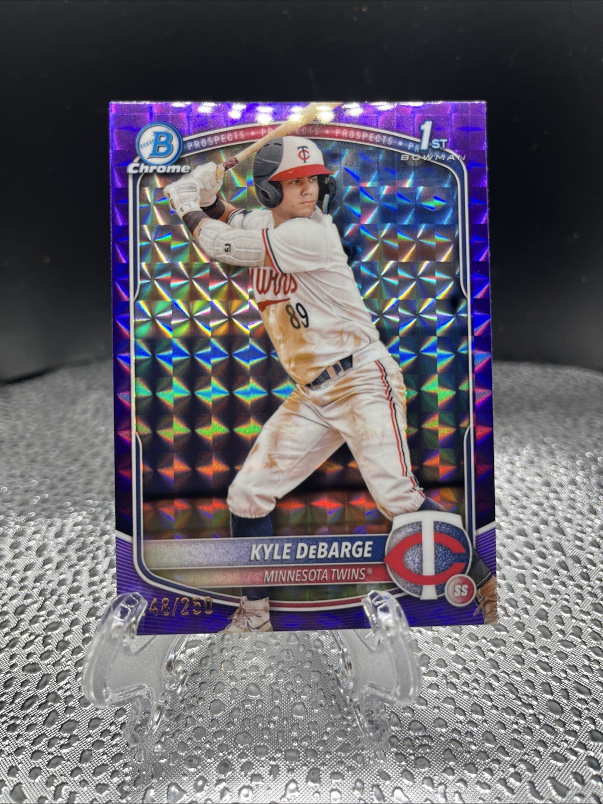 Kyle DeBarge 2025 Bowman Chrome 1st Prospect Purple Geometric Refractor /250