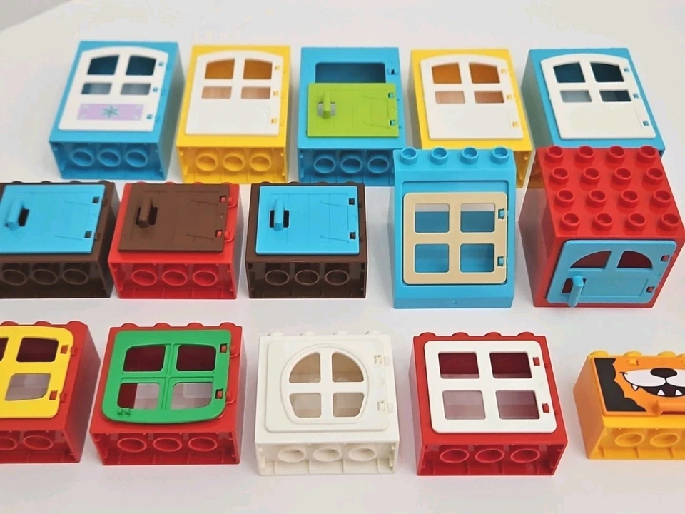Lego Duplo Window & Door Lot Specialty Pieces Frames Balcony Windows Lot of 16 - Image 3 of 4
