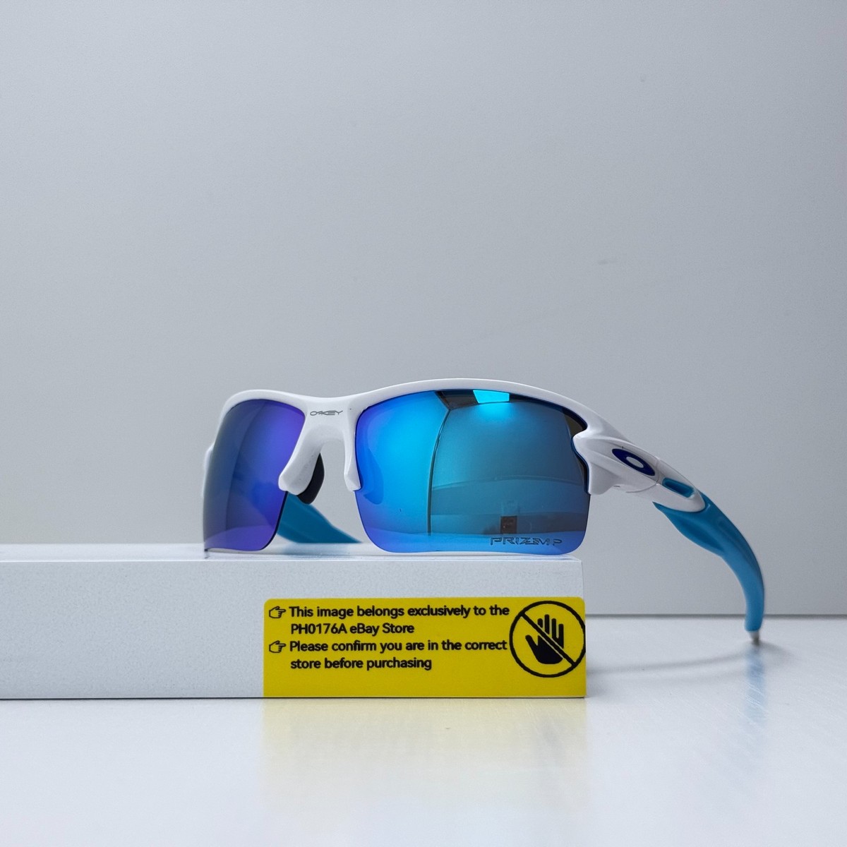 Oakley Flak 2.0 OO9271 Polarized Sunglasses White Frame Blue