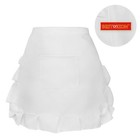 Floral Polyester Short Waist Kitchen Apron Half Waist Bib With Large Pocket