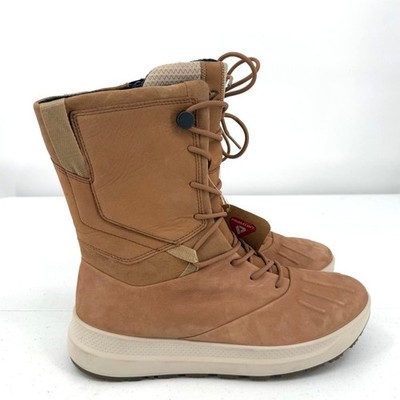 NWT Ecco Women's Tan Solice Leather Cashmere Insulated High Boots Size 39