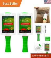 2-Pack Industrial Mini Clear Stretch Wrap Film 80 Gauge 5.1" 1000ft for Pallets