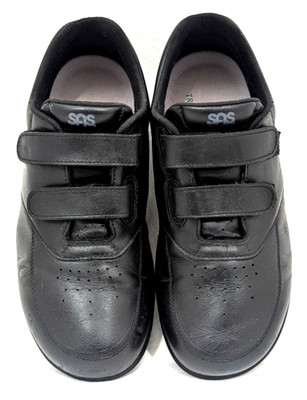 SAS VTO Walking Shoes Men's 6.5 WW Double Wide Black Leather EZ Strap Comfort*
