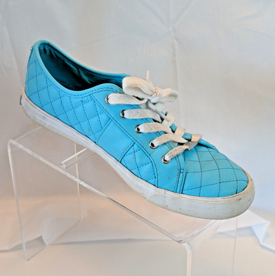 Guess Quilted Blue Low Top Sneakers Lace Up Y2K Preppy Sporty Casual Size 9.5 M