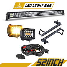 52 300w Led Light Bar 2x 4 Led Pods Upper Bracket For 07-18 Jeep Wrangler Jk