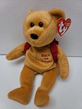 TY Beanie Baby - Books the Bear (Red Backpack Version) (8.5 inch) - MWMTs
