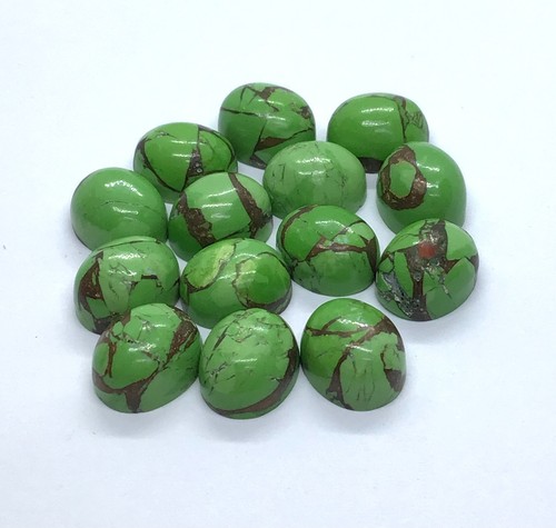 Oval Flat Back Green Copper Turquoise AAA Loose Gemstone For Assorted Jewelry - Picture 16 of 18