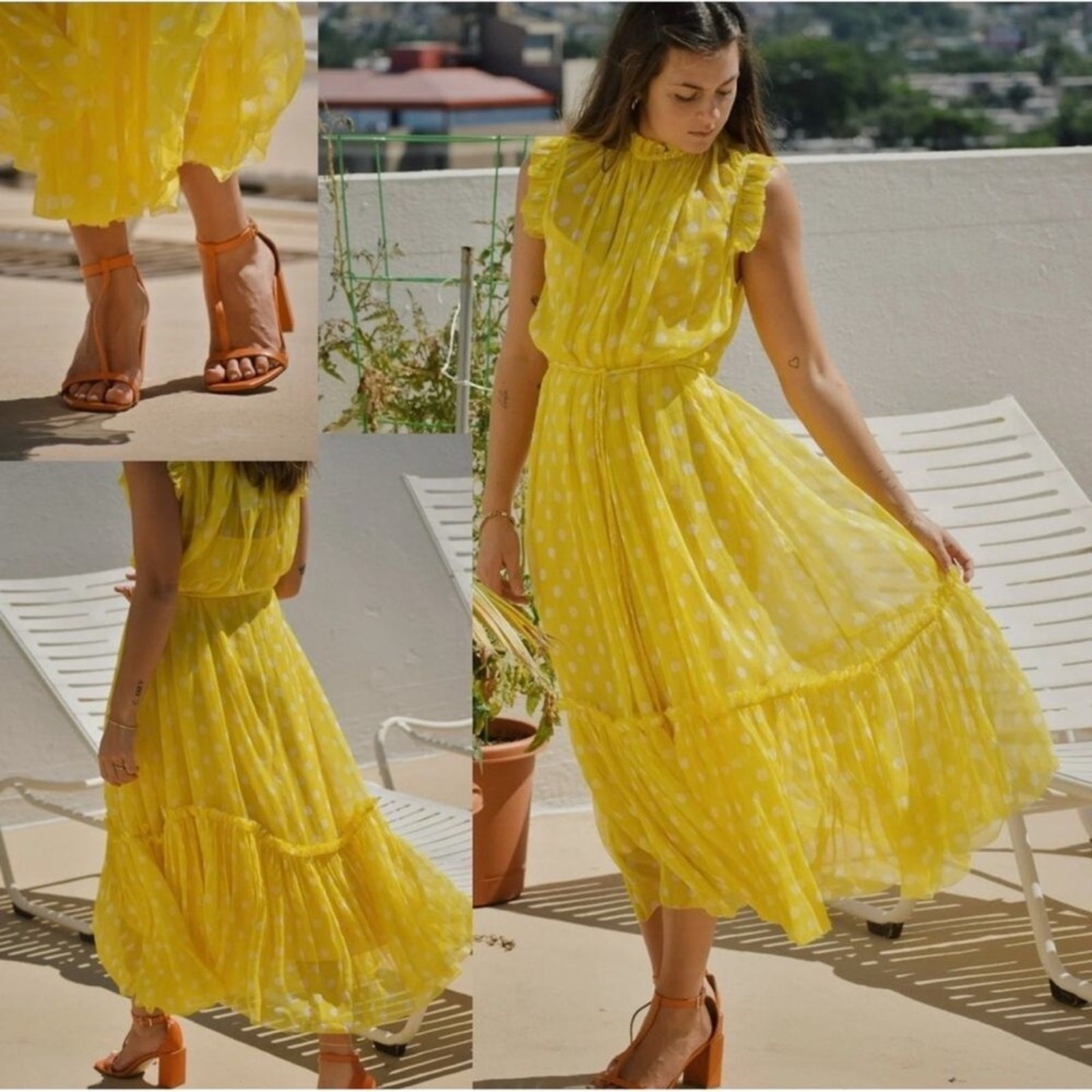 ZIMMERMANN Brightside Polka Dot Silk Chiffon Midi… - image 3