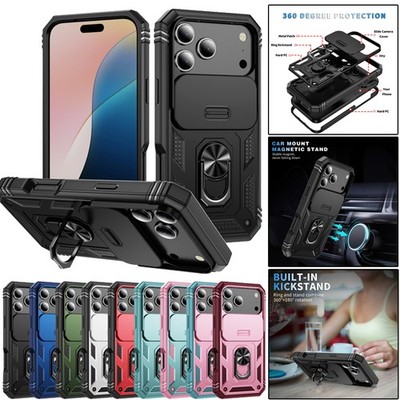 Magnetische Ring Stand Hülle Camera Cover Für iPhone 17 16 15 14 13 12 11Pro Max