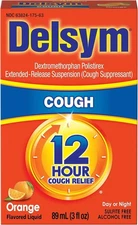 Delsym 12 Hour Cough Suppressant Liquid, Orange Flavour - 5 Oz