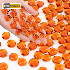 Foncomy Orange Flat Glass Marbles, 0.97 lb Vase Filler LB,
