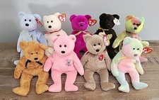 Ty Beanie Babies - Lot of 9 - All Bears Signature 99  03 - Fuzz, Mum, New York