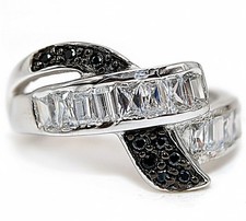 2CT Treated Black Sapphire 925 Solid Sterling Silver Ring Jewelry Sz 6,7,8 ZB8