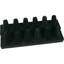 12 Finger Black Velvet Ring Showcase Counter Top Display Jewelry Holder