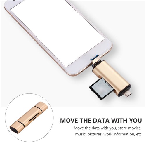 USB Type Dual Slots Adapter for Computer Laptop Phone - Afbeelding 2 van 12