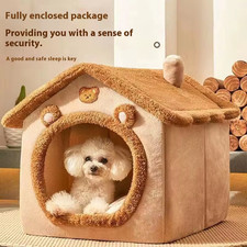 All Season Dog House Style Bed - Removable Washable Pet Bed for Small Dogs Teddy