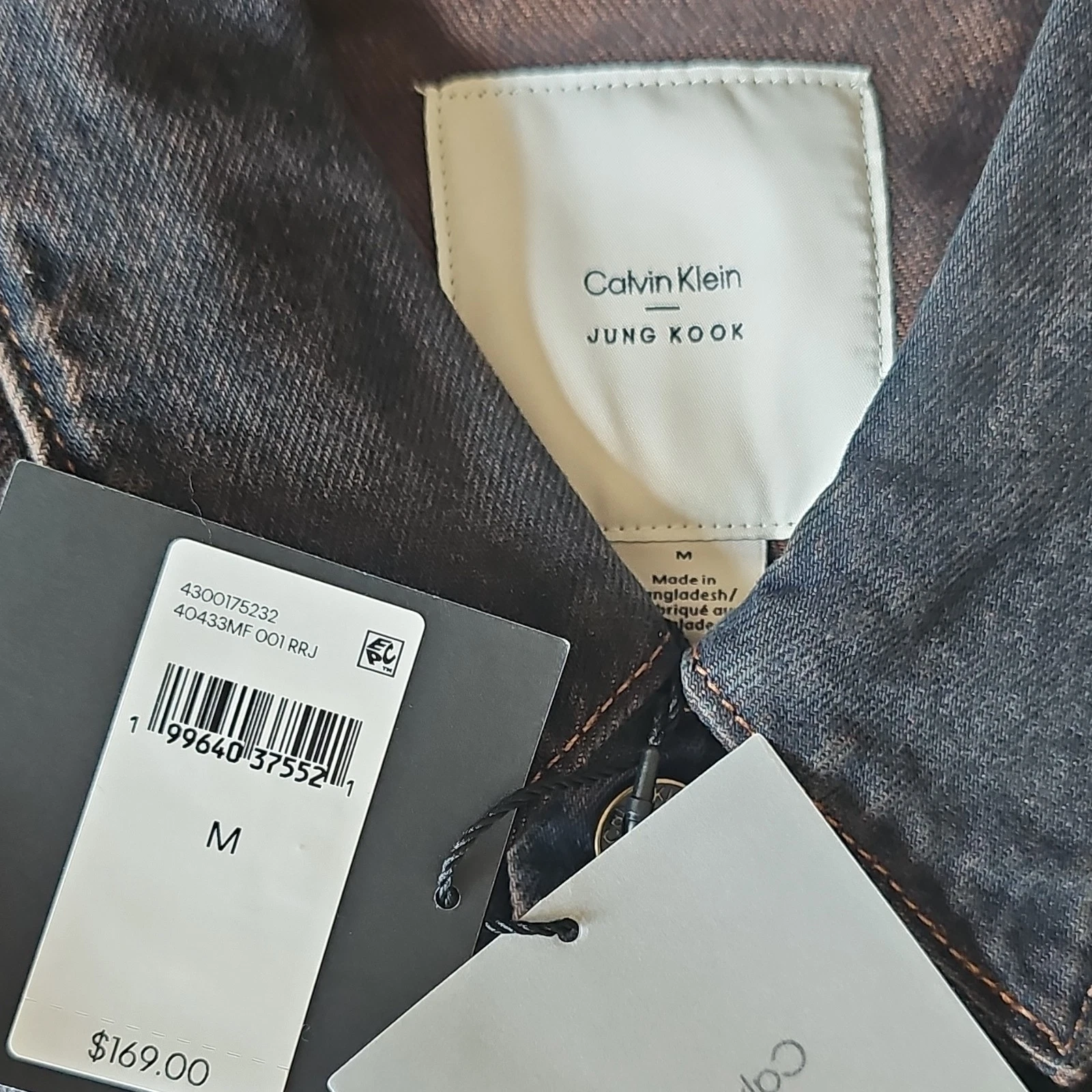 CALVIN KLEIN JUNG KOOK DENIM JACKET MEDIUM CKJK CAPSULE DENIM TRUCKER BTS BROWN - product detail image 13