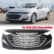 For 2019-2024 Chevy Malibu Front Bumper Cover Upper & Lower Grille Fog Light Set