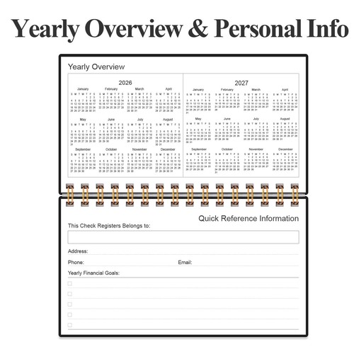 Check Registers for Personal Checkbook - A6 Blank Ledger Transaction Black - Picture 5 of 7
