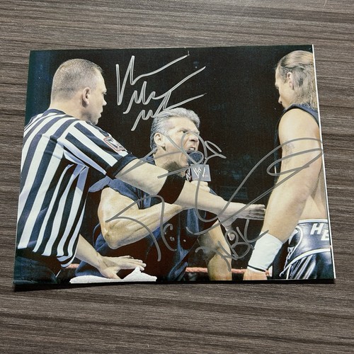 Vince McMahon Shawn Michaels Dual Signed 8x10 Ringside Collectibles WWE - Picture 1 of 2