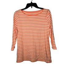 Talbots Stripe The Talbots Tee Boat Neck Top Size Medium
