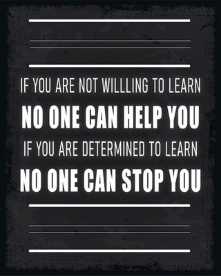 Motivational Learning Mindset Design 8x10 Quote Print Wall Art Poster