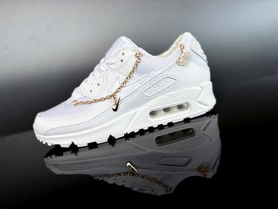 NIKE AIR MAX 90 PREMIUM -Lucky Charms- weiß/metallic-gold triple white Gr.41